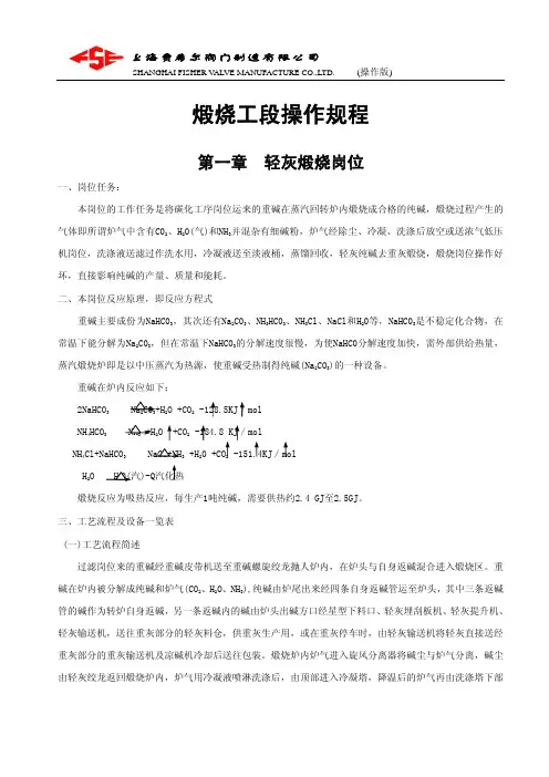 煅烧车间操作规程(操作版)dwcq