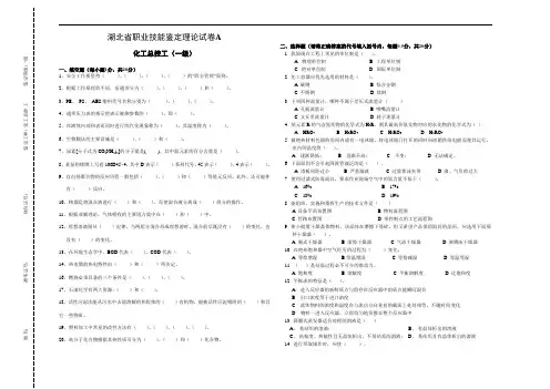 2010化工总控工理论+实践A(一级)