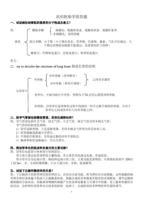 组胚简答