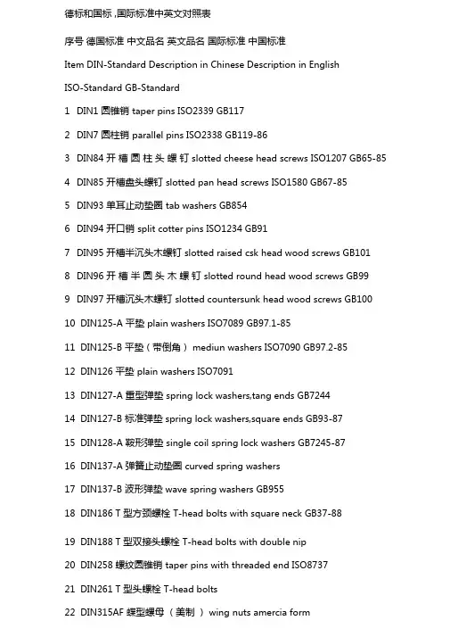 国标德标对照表