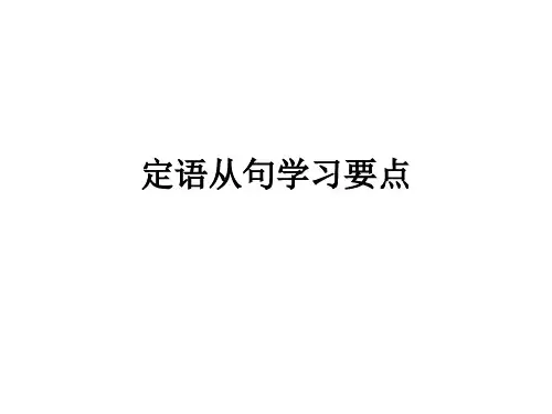 定语从句学习要点