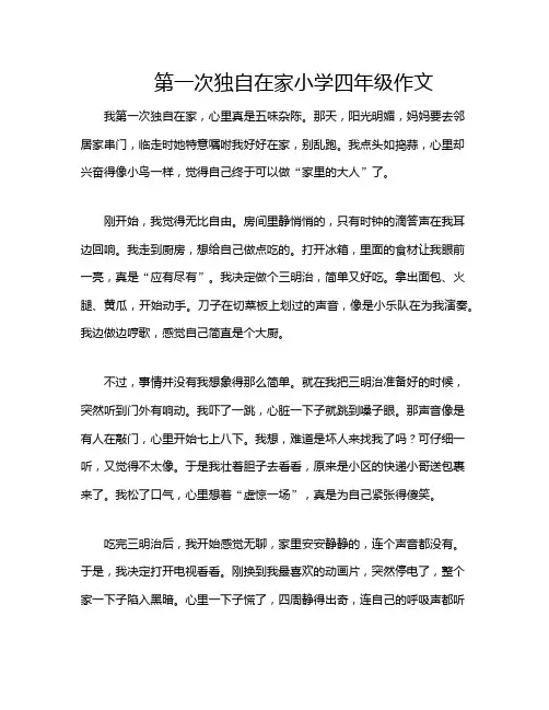 第一次独自在家小学四年级作文