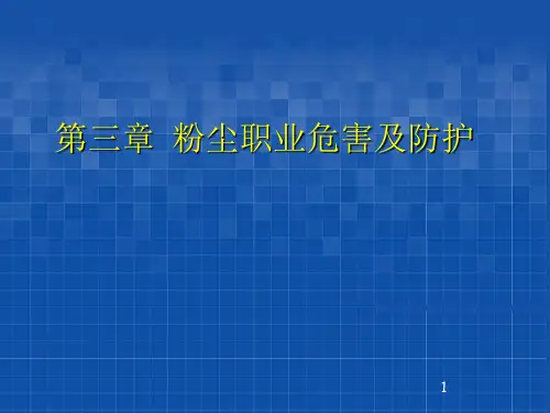 粉尘职业危害及防护