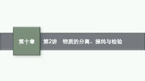 鲁科版高考化学一轮总复习课后习题 第十章 化学实验基础 第2讲 物质的分离、提纯与检验