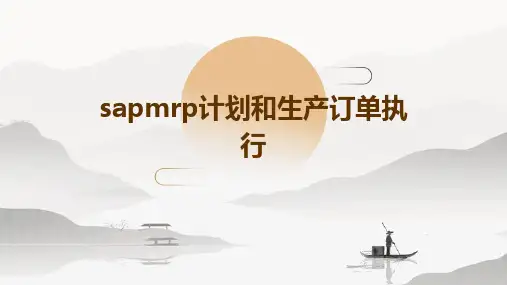 SAPMRP计划和生产订单执行