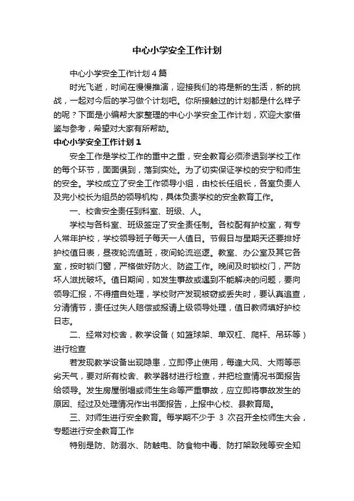 中心小学安全工作计划