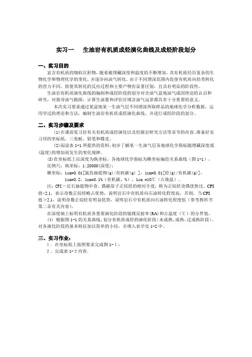 石油地质课程设计