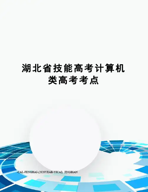 湖北省技能高考计算机类高考考点