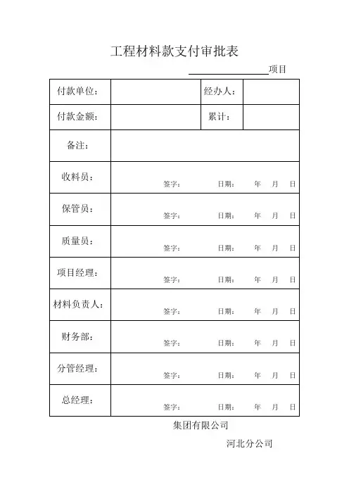 工程材料款支付审批表 (2)