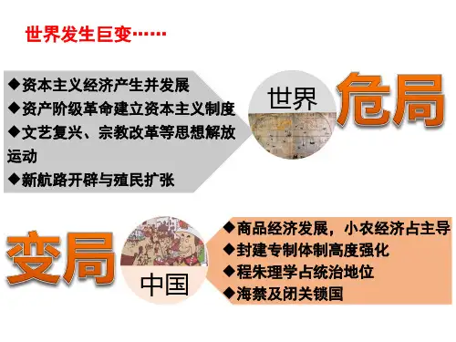 人教统编版高中历史必修中外历史纲要上第15课明至清中叶的经济与文化(共30张PPT)