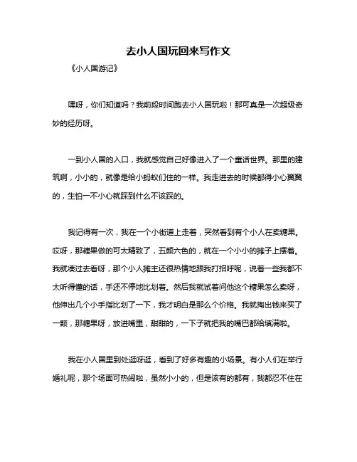 去小人国玩回来写作文