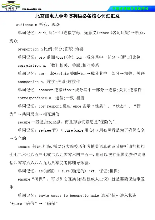 北京邮电大学考博英语必备核心词汇汇总