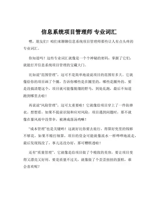 信息系统项目管理师 专业词汇