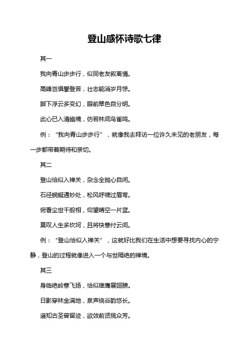 登山感怀诗歌七律