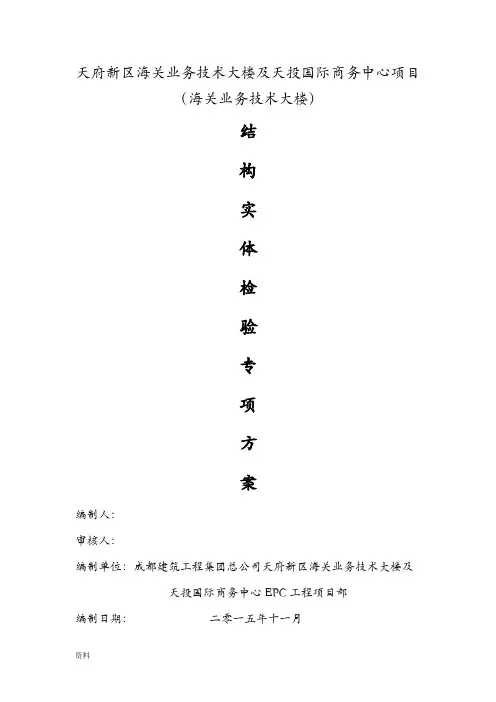 结构实体检验专项及方案