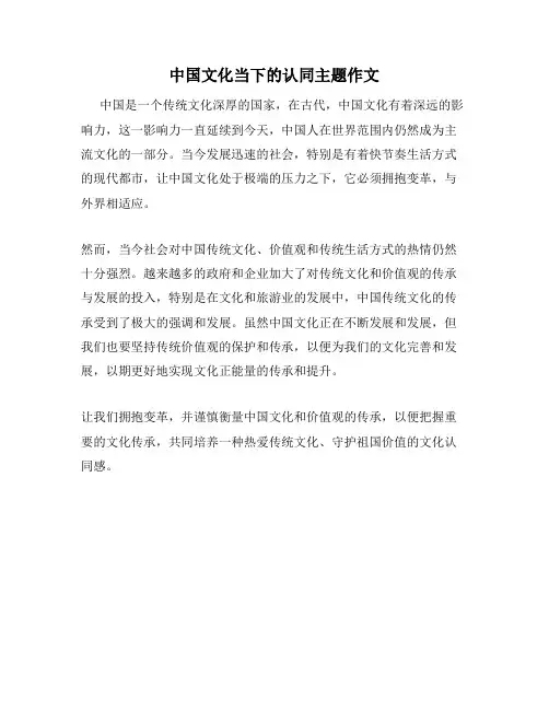 中国文化当下的认同主题作文