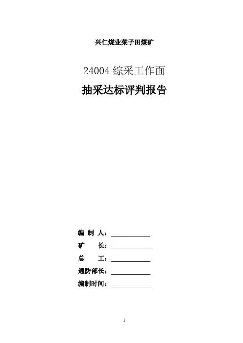 24004采面瓦斯抽采达标评判报告