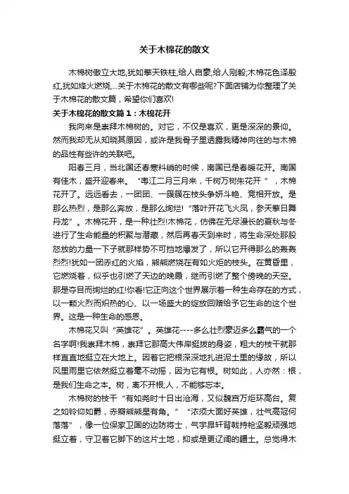 关于木棉花的散文