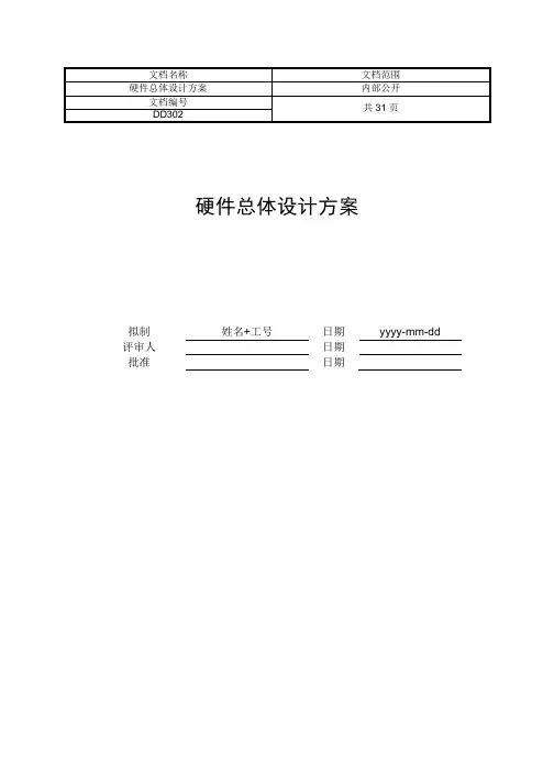 硬件总体设计方案参考模板(完整版)