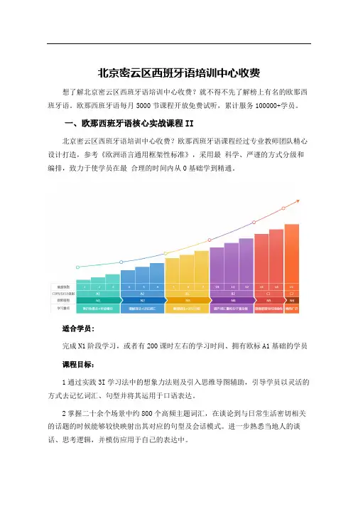 北京密云区西班牙语培训中心收费