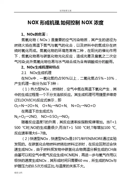 NOX形成机理,如何控制NOX浓度