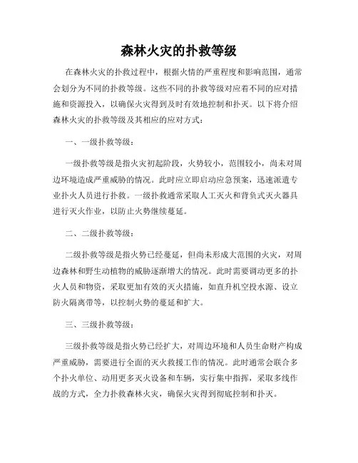 森林火灾的扑救等级