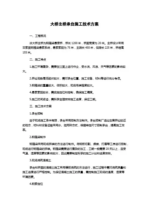 大桥主桥承台施工技术方案