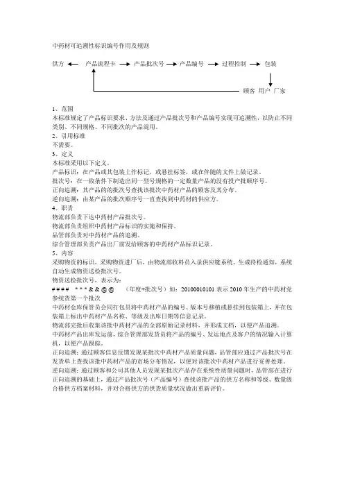 中药材可追溯性标识编号作用及规则