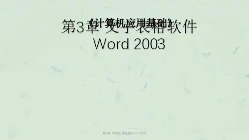 第3章-文字处理软件Word-2003课件