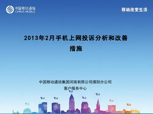 2013年2月手机上网投诉分析和改善措施.ppt