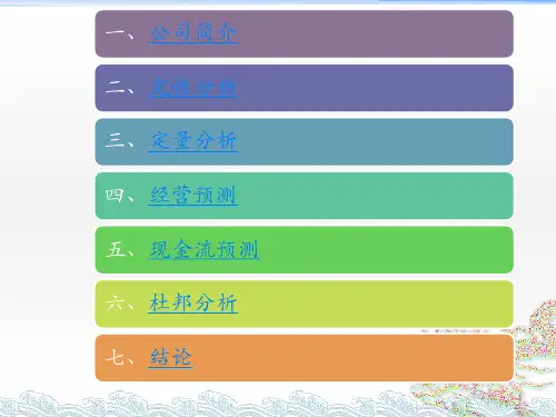 财务报告分析作业光明乳业PPT62页