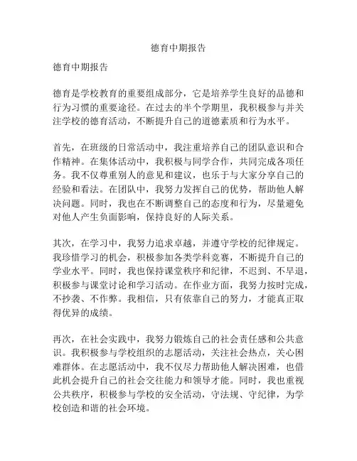 德育中期报告