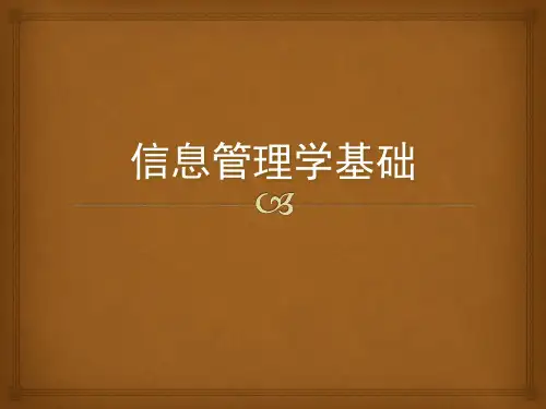 信息管理学基础教材(PPT 46页)