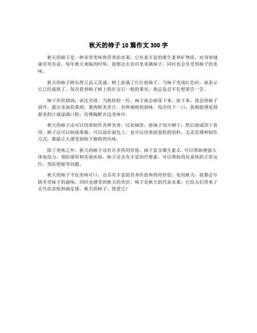 秋天的柿子10篇作文300字