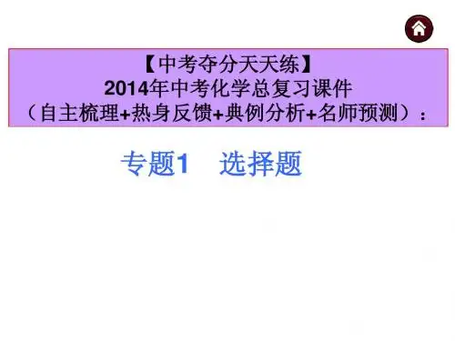 【中考夺分天天练】2014年中考化学总复习课件：专题1 选择题(共19张PPT)