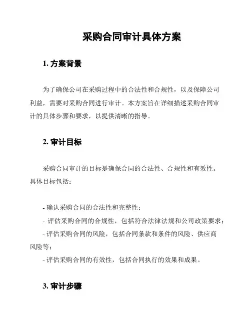 采购合同审计具体方案