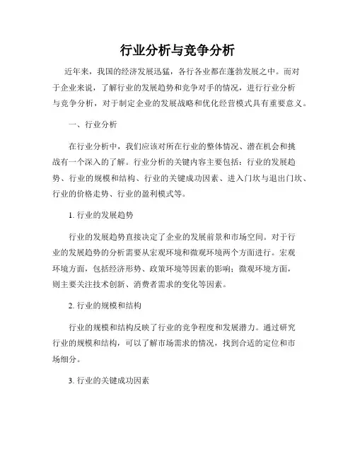 行业分析与竞争分析 3