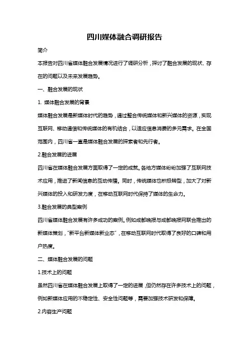 四川媒体融合调研报告