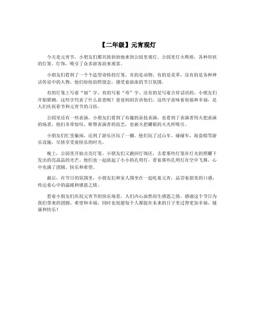 【二年级】元宵观灯