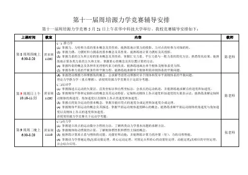 周培源力学竞赛辅导安排