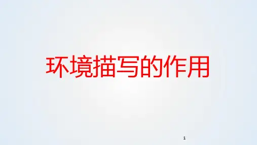高中语文 高考专题复习：小说环境描写的作用 (课件27张)