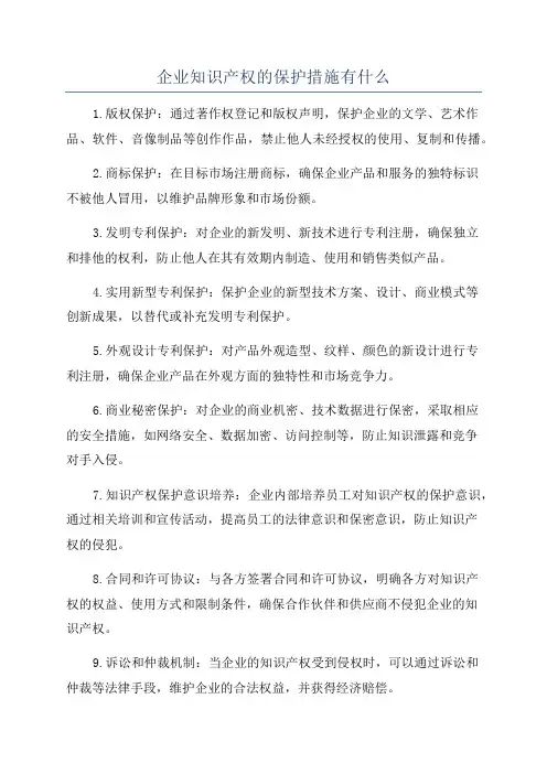 企业知识产权的保护措施有什么