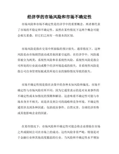 经济学的市场风险和市场不确定性