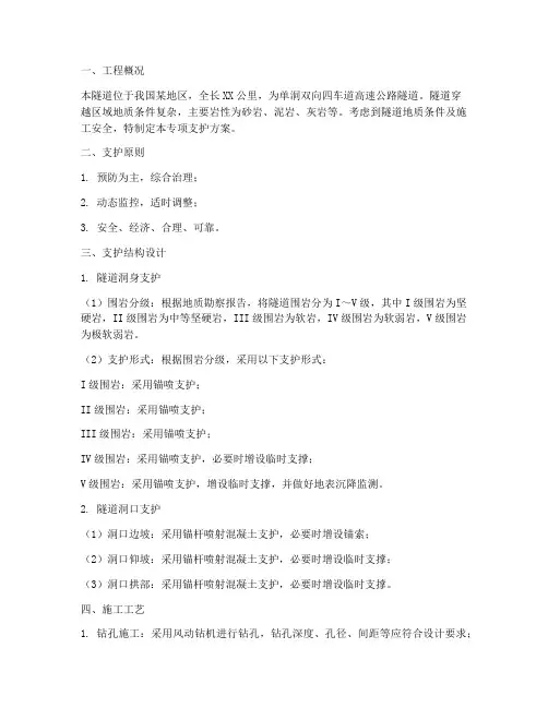 隧道专项支护方案