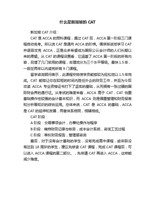 什么是新加坡的CAT
