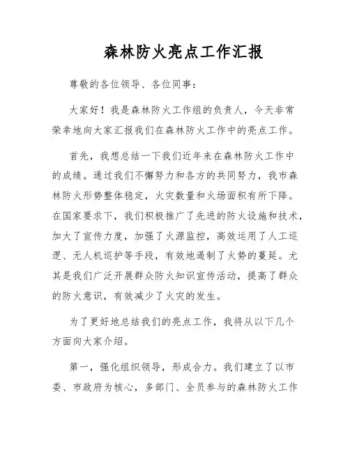 森林防火亮点工作汇报