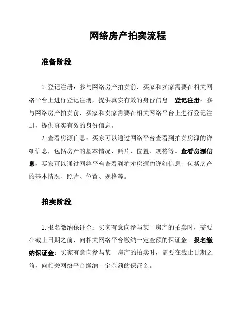 网络房产拍卖流程