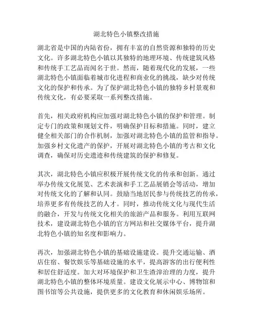 湖北特色小镇整改措施