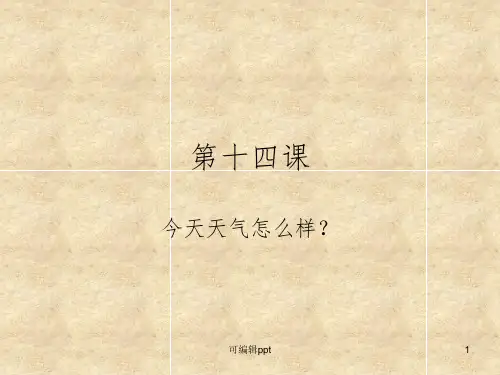 初级汉语口语-第十四课-今天天气怎么样ppt课件