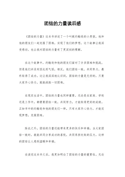 团结的力量读后感